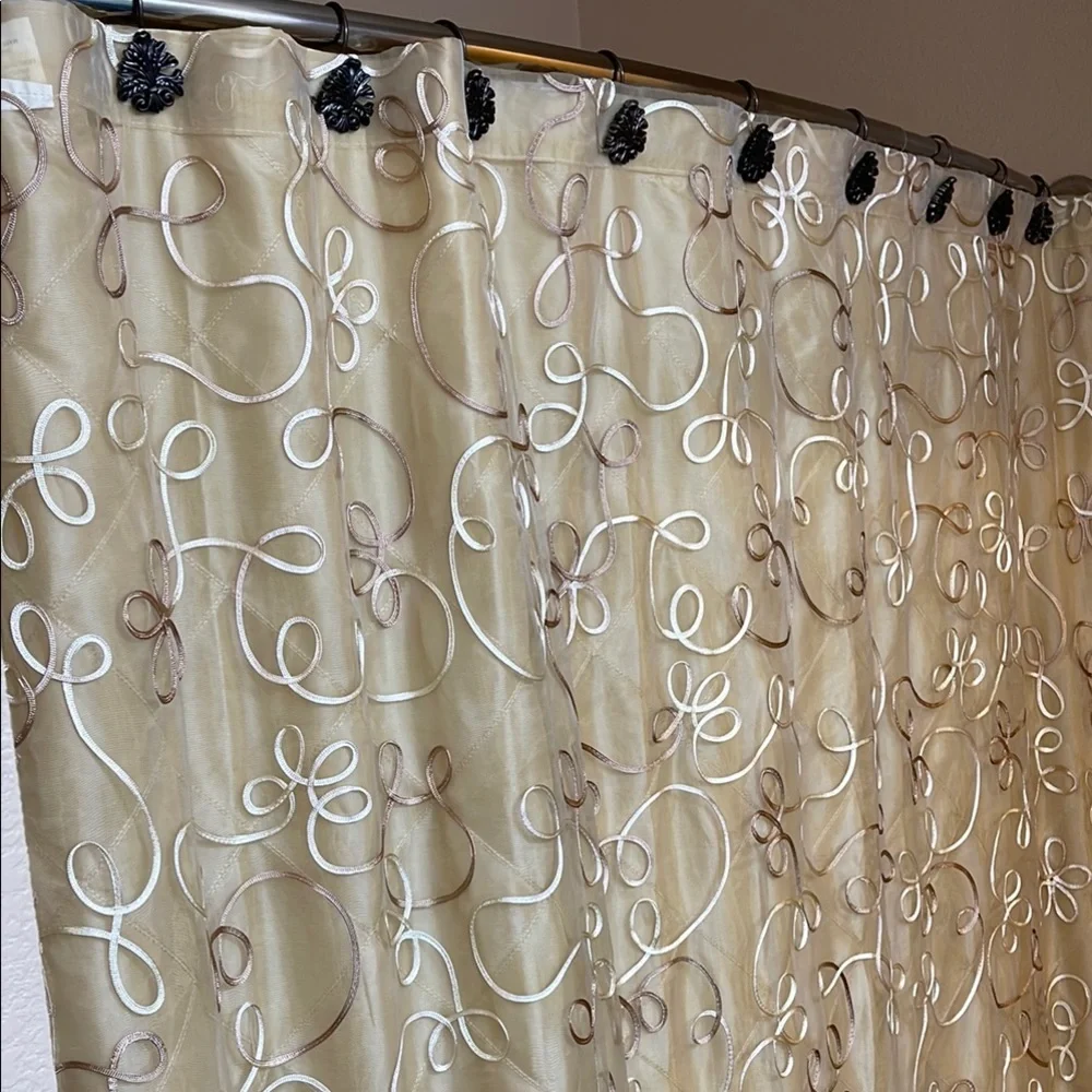 Elegant Sheer Curtain with Swirl Design